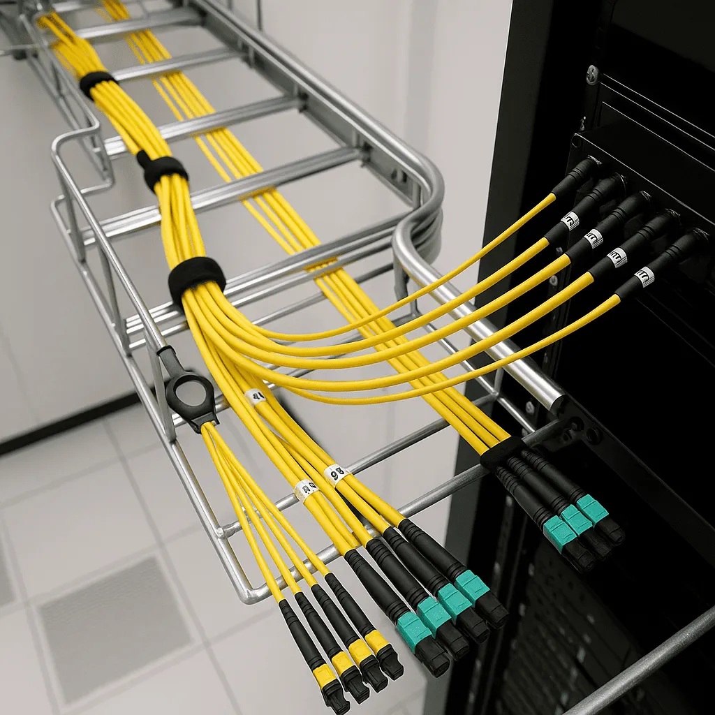 Pre-terminated fiber and copper cable assemblies